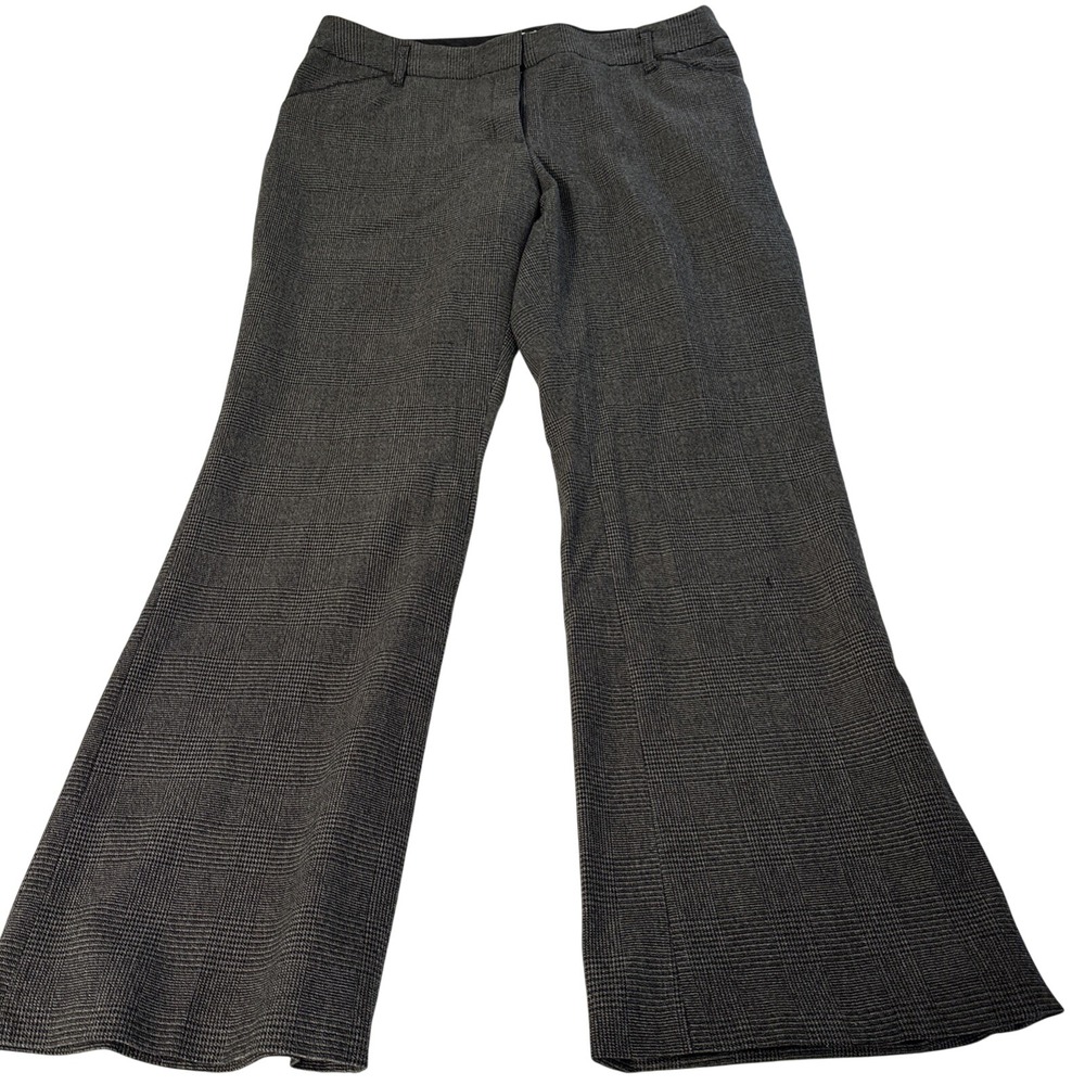 Dalia Collection Womens Size 12 Gray Plaid Wide Leg Career Pants